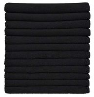 Simplife Wholesale Microfiber Cleaning Cloths Microfiber Dish Cloths Kitchen Towels Cloths Washcloths (12 Pack 12Inchx12Inch) (Black)
