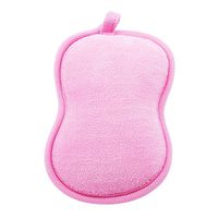 LALANG Baby Double Sided Bath Brush Cartoon Soft Bath Sponge Towel Powder Puff Cute Kid Children Shower Product(Pink)