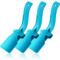 3 Pieces Lazy Shoe Helper Portable Lazy Shoe Lifting Helper Plastic Handled Shoe Horn for Easy Shoe Put On and Off, Fit for Men Women and Kids (Blue)