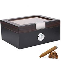 Cigar Humidor Case, Cedar Wood Portable Travel Outdoor Humidor Case Cigar Holder Storage Box with Humidifier Removable Cedar Tray