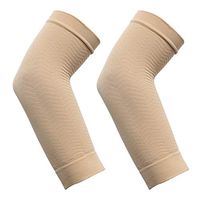 Healifty arm Slimming Sleeves 1 Pair Elastic Compression Arm Sleeves Slimming Improve Shaper Sleeve Protective Upper Arms Shaper Sleeve for Sport Fitness (Beige)