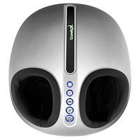 Giantex Shiatsu Foot Massager Machine with Deep-Kneading Air Compression & Heat,3-Different Intensity Heel Massage Rolling for Home or Office Use Auto-Off Timer Removable Cover Foot Massagers (Silver)