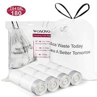 Small Trash Bags Drawstring 2.6-4 Gallon Kitchen Bathroom Bedroom Office Garbage Bags Unscented Wastebasket Bags Heavy Duty for Indoor Outdoor, 4 Rolls / 180 Count