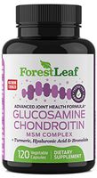 Glucosamine Chondroitin, Advanced MSM Complex – 120 Vegetable Capsules – Muscle, Joint and Tissue Formula with Turmeric, Hyaluronic Acid, and Bromelain – for Pain and Discomfort– by ForestLeaf
