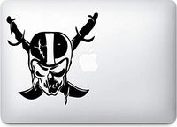 H.J Design Skull Raiders (9") Vinyl Decal Sticker for Car Automobile Window Wall Laptop Notebook Etc. Any Smooth Surface Such As Windows Bumpers (Black)