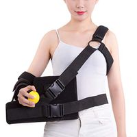 JIN Left Or Right Arm Shoulder Immobilizer Sling Wrist Elbow Support Post-Op Shoulder Arm Brace with Abduction Pillow and Exercise Ball,Rightarm