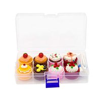 AUEAR 4 Pcs Cute Cake Travel Contact Lens Case Kit Eye Care Portable Container Holder Storage Box