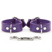 Amelia Wrist and Ankle Cuffs Full Grain Leather Stylish Handcuffs Leg Cuffs (Purple, Wrist)