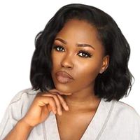 Elevin(TM)🌹🌹 Fashion Short Wavy Bob Synthetic Wig for Black Women Black