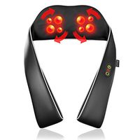 Neck & Shoulder Massager with Heat | Kneading Shiatsu Massage with Handles | Convenient Carry Handle for Portability | Black