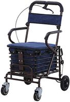 Four Wheeled Rollator Walker with Seat Mobility Aid with Built in Trays Carrying Personal Items for Elderly Disabled & Limited Mobility Patients Walking Stabilizer