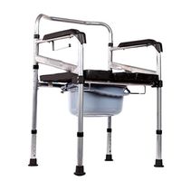 XWZJY Bedside Commode Shower Chair Homecare Folding Bariatric Toilet Seat Pregnant Bath Stool Safety Steel Frame with Bucket/Handles Height Adjustable