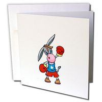 3dRose Democrat Donkey Mascot - Greeting Cards, 6 x 6 inches, set of 12 (gc_59994_2)