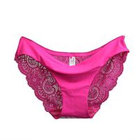 Howstar Sexy Lace Panties for Women Transparent Underwear Hipster Lingerie (M, Hot Pink)