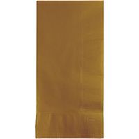 Club Pack of 600 Glittering Gold Premium 2-Ply Disposable Dinner Napkins 8"
