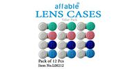 Affable 12 Pack Colorful Contact Lens Case Case -Assorted Separate Colors for Left/Right Eyes-One Year Supply