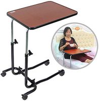 LXT PANDA Medical Adjustable Overbed Bedside Table with Wheels, Home Overbed Table with Tilting Top, Hospital Bed Table for Home Use - Bed Tray Table for Eating and Laptops.