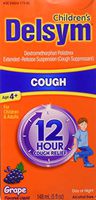 Delsym 12 Hour Cough Relief Alcohol Free Grape Flavored Liquid Cough Suppressant 5 Ounce Bottle (Pack of 2)
