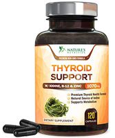 Thyroid Support Supplement with Iodine - Metabolism, Energy and Focus Formula - Made in USA - Extra Strength Vitamin B12 Thyroid Support Complex, Ashwagandha, Selenium, Zinc, Copper - 120 Capsules