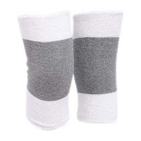 Healifty Elastic Knee Support Knee Support Elastic Weave Sleeves Kneecap Thicken Warm Kneepad for Sports Cycling (White and Grey)