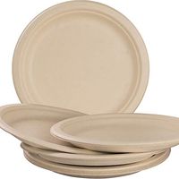 Pro-Grade, Biodegradable 10 Inch Plates. Bulk 25 Pack Great for Lunch, Dinner Parties and Potlucks. Disposable, Compostable Wheatstraw Paper Alternative. Sturdy, Soakproof and Microwave Safe