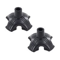 Cane Tip 3/4 inch 2pcs Self Standing Cane Tips Quad Support Rubber Replacement Tips Universal Foot Pad for Walking Cane Black