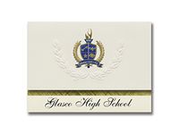 Signature Announcements Glasco High School (Glasco, KS) Graduation Announcements, Presidential style, Elite package of 25 with Gold & Blue Metallic Foil seal