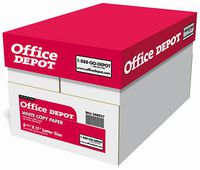 Office Depot White Copy Paper, 8 1/2in. x 11in., 20 Lb., 84 Brightness, Case Of 10 Reams