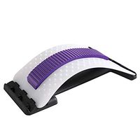 JijiKarna Lower and Upper Back Massager and Support,Lumbar Support for Office Chair,Lumbar Back Pain Relief Device,Stretcher with Magnetic Acupressure Points Multi-Level (Purple White)