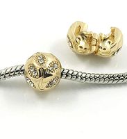 Fashion 25pcs Gold European Charm Crystal Spacer Beads Fit Necklace Bracelet pretty good party accesories talisman stylish accessories charming bracelet styling