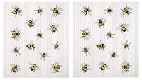 Mary Lake Thompson 2 SC189 Scattered Bee Reusable Kitchen Sponge Cloths