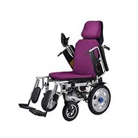 QZDDLY Electric Wheelchair, Lightweight Foldable High Back Fully Reclining Wheelchair, Elderly Scooter with Powerful Dual Motor