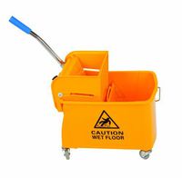 Magnolia Brush 6023-3 Plastic Mop Bucket Combo with Wringer and 3" Ball Bearing Casters, 23 qt Capacity, Yellow