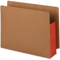 Smead End Tab File Pocket, Reinforced Straight-Cut Tab, 3-1/2" Expansion, Extra Wide Letter Size, Redrope with Red Gusset, 10 per Box (73686)