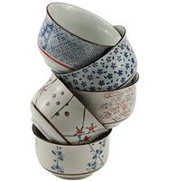 Japanese Ceramic Bowls fit for Cereal, Soup, Salad, Rice,Set of 5