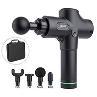 TMGG LED Display Portable Massage Gun, Personal Handheld Massager, Deep Muscle Relaxation Massager, Rechargeable Cordless Massager with Four Heads