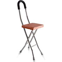RES&DZ Walking Cane Chair -Stainless Steel Four - Footed Crutches for The Elderly Folding Seats Crutches Walking Stick Stool