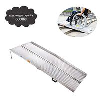 6ft Aluminum Portable Folding Wheelchair Ramp with Carry Handle, Ribbed Surface Holds Up to 600lbs Mobility Handicap Scooter Threshold Ramp for Home Steps Stairs Doorways US Delivery