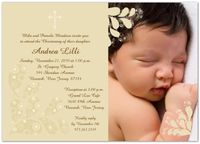 Paisley Accent Christening Photo Invitations - Set of 20