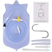 HailiCare Enema Bag Colon Cleanse Kit - Reusable Colonic Kit with Silicone Hose, 2 Quart, Wide Open Top - Enema Irrigator Shower Douche for Men Women