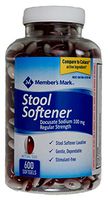 Member's Mark Stool Softener Regular Strength Docusate Sodium 100mg, 600 Softgels