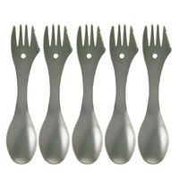 LIOOBO 5pcs Spork Spoon Fork Combo Plastic Cutlery Utensils Flatware for for Kitchen Bar Restaurant Outdoor Camping Picnic