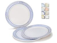 " OCCASIONS" 120 Plates Pack, Heavyweight Disposable Wedding Party Plastic Plates (7.5'' Appetizer/Dessert Plate, Skye in Metallic Blue)