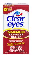 Clear Eyes Maximum Redness Relief Eye Drops | Relieves Drying, Burning & Irritations | 0.5 Ounce per Box | 3 Boxes Total