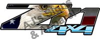 AJ's Signs & Apparel Chevy Silverado Z71 4 x 4 Eagle and Flag Vinyl Sticker Decal Cars Trucks Vans Walls Laptop