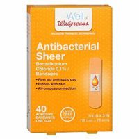 Walgreens Antibacterial Sheer Adhesive Bandages, 40 ea