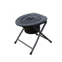 Feceyq Foldable Commode Chair, Easy to Install Without Tools, Soft Cushion, Suitable for Elderly and Pregnant Women