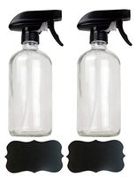 DII Chalkboard Label Refillable Glass Spray Bottle Set, 16 oz, Clear S/2