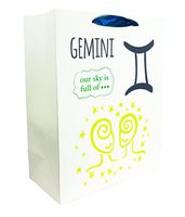 Gift Bag Astrology Zodiac Sign - Birthday Gift Party Favor Baby (Large 10.2" x 4.9" x 12.6", Gemini)