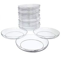11" Clear Acrylic Low Pie Plate, Floral Flower Dish, Wedding, Party, Home and Holiday Decor, 24 Pack